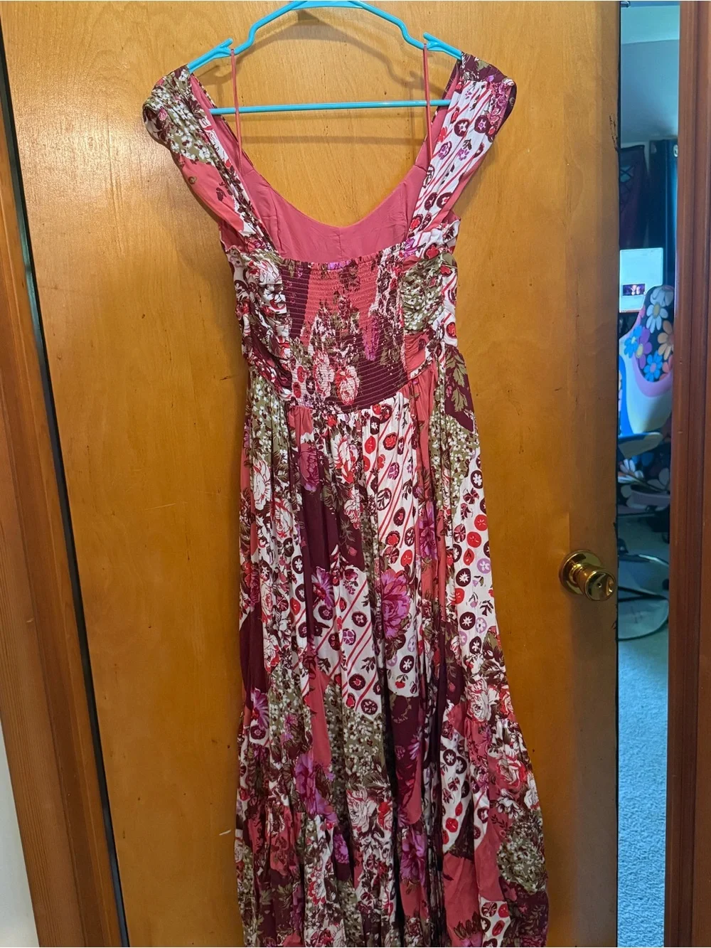 NWT Free People Pink Patchwork Sasha Maxi Dress
